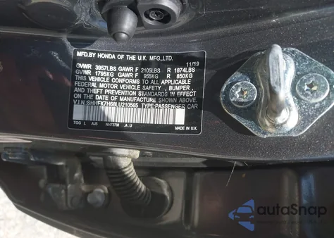 2020 Honda Civic Ex из США, поврежденный, VIN SHHFK7H68LU210565